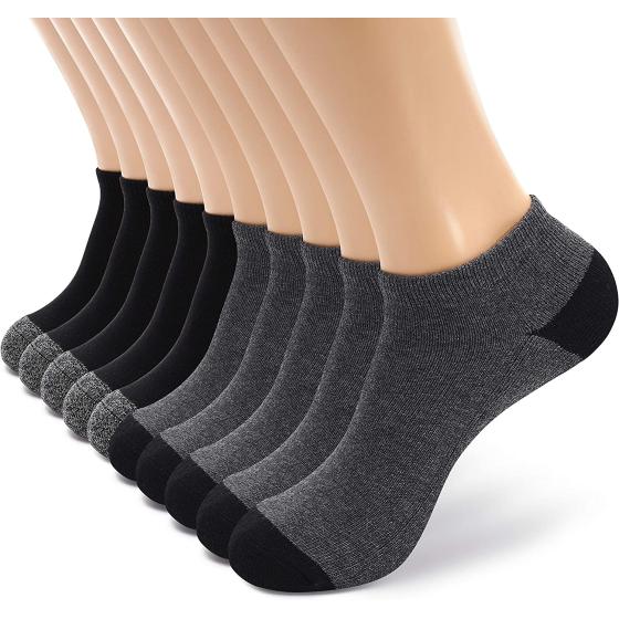 MONFOOT Women's and Men's 4-10 Pack Cotton Cushioned Low Cut Ankle Socks
