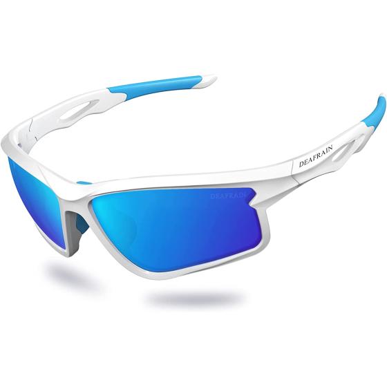 DEAFRAIN Polarized Sports Sunglasses for Men Women Cycling Running Driving Fishing TR90 Unbreakable Frame UV Protection