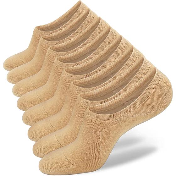 SIXDAYSOX Womens No Show Socks 4-8 Pairs Ondo Low Cut Non-Slip Socks Summer Invisible Cotton Liner Socks