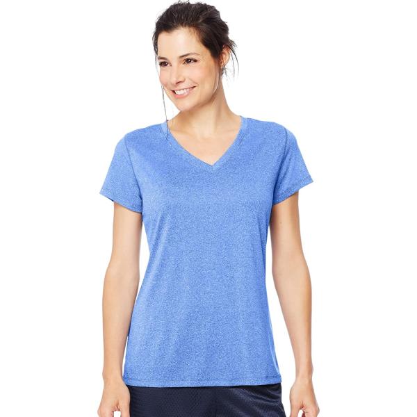 Hanes Women's Cooldri Short Sleeve Performance V-Neck T-Shirt (1 Pack)