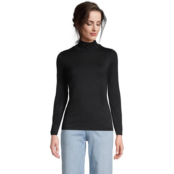 Lands' End Women's Lightweight Fitted Long Sleeve Turtleneck