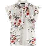 Romwe Women's Casual Short Sleeve Ruffle Trim Bow Tie Blouse Top Shirts