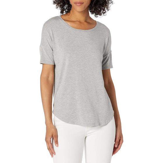 Daily Ritual Women's Jersey Relaxed-Fit Short-Sleeve Drop-Shoulder Scoopneck T-Shirt