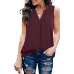 Timeson Women's Chiffon V Neck Sleeveless Blouse Tops Office Work Shirts