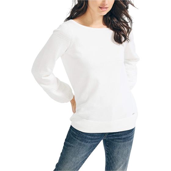 Nautica Women's Classic Soft Cotton Boat Neck Sweater