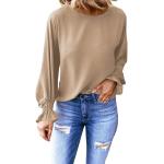 Dokotoo Womens 2023 Summer Long Sleeve Ruffle Bubble Sleeve Casual Loose Shirts Tops and Blouses