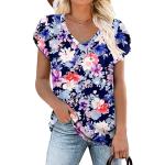 CATHY Womens Short Sleeve Casual T-Shirts V Neck Tops Tee Loose Comfy Tunic Blouse Lightweight Cute