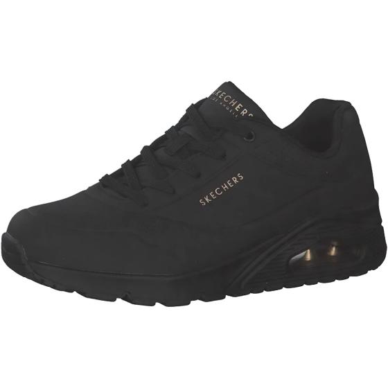 Skechers womens Skecher Street Women's Uno - Stand on Air Sneaker, Black/Black, 8 US