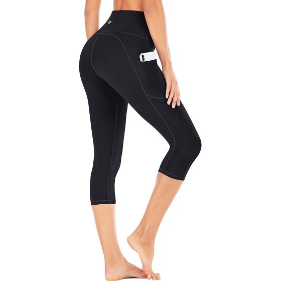 IUGA High Waisted Yoga Pants for Women with Pockets Capri Leggings for Women Workout Leggings for Women Yoga Capris