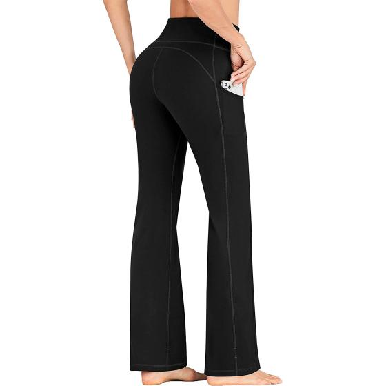 IUGA Bootcut Yoga Pants for Women with Pockets High Waisted Workout Pants Tummy Control Bootleg Work Pants for Women