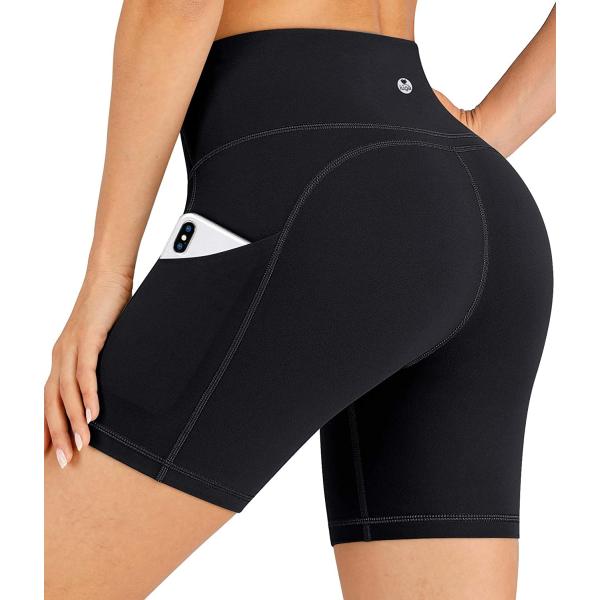 IUGA Yoga Shorts for Women with Pockets 8"/5" Biker Shorts for Women High Waisted Workout Shorts Compression Running Shorts