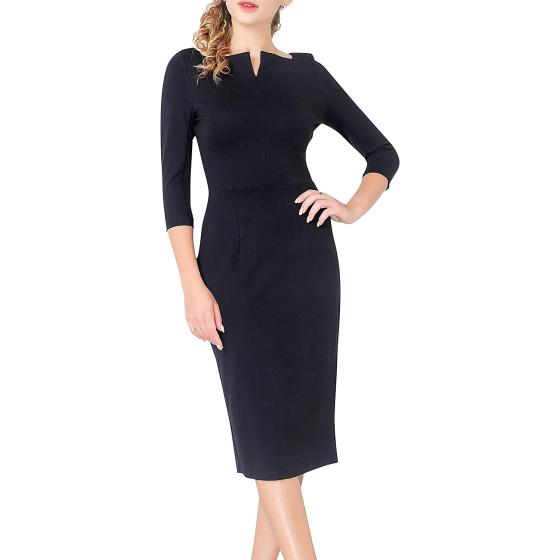 Marycrafts Women's Work Office Business Square Neck Sheath Midi Dress