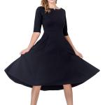 Marycrafts Women's Fit Flare Tea Midi Dress for Office Business Work
