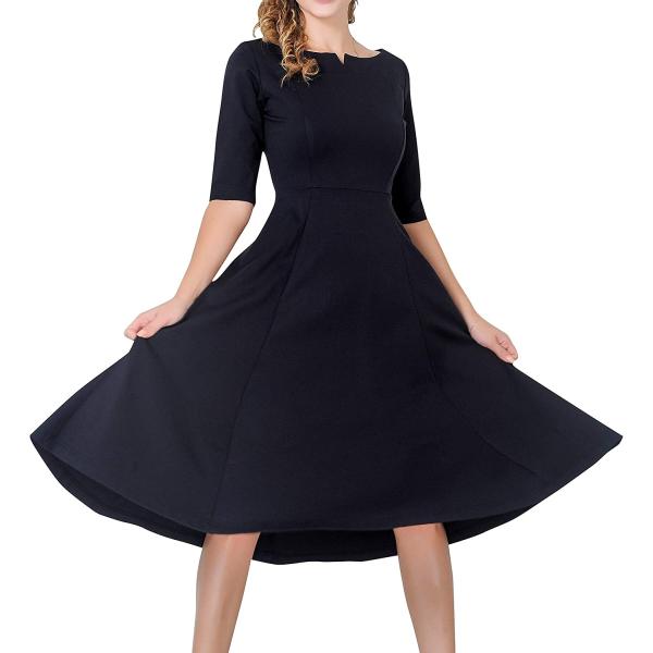Marycrafts Women's Fit Flare Tea Midi Dress for Office Business Work