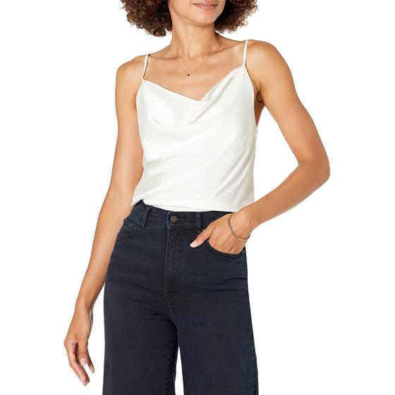 The Drop Women's Christy Cowl-Neck Cami Silky Stretch Top