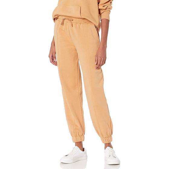 The Drop Women's Dominique Washed Fleece Coverstitched Utility Jogger