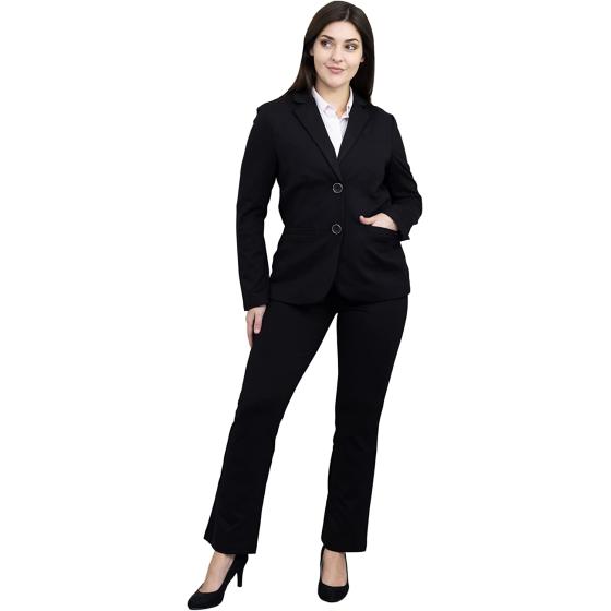 Marycrafts Women's 2 Buttons Business Blazer Pant Suit Set for Work