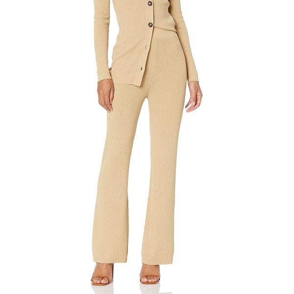 The Drop Women's Ellison Rib Flare Leg Sweater Pant
