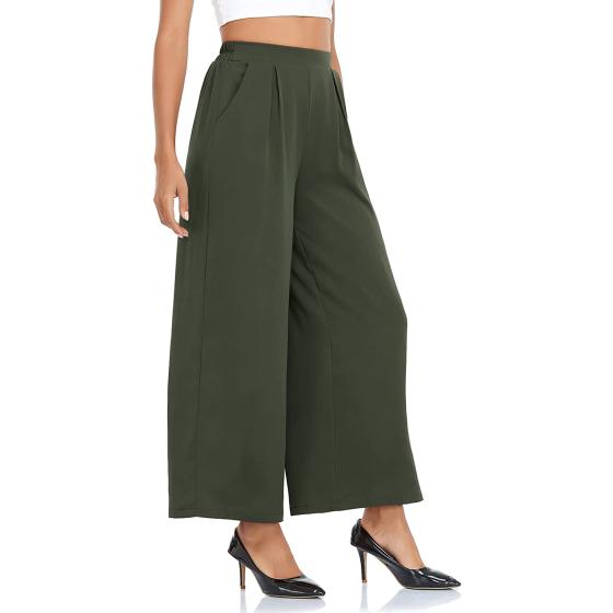 Arolina Women High Waist Wide Leg Long Pants Loose Fit Casual Palazzo Lounge Pants with Pockets