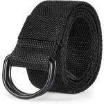 maikun Mens & Womens Canvas Belt with Black D-ring 1 1/2" Wide Extra Long Solid Color