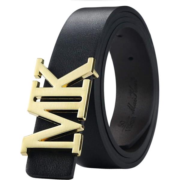 maikun Mens Dress Leather Belt Plaque Buckle 35mm Width For Father's Day