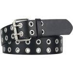 maikun Grommet Leather Belts for Women, Cute Black Belt, Studded Belt Punk Accessories