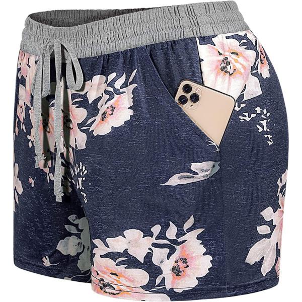 Blevonh Elastic Waist Soft Lounge Shorts Casual Pajama Shorts with Pockets