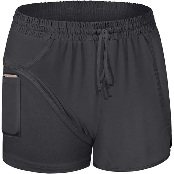 Blevonh Women Yoga Running Shorts 2 in 1 Workout Athletic Shorts with Pockets S-3XL
