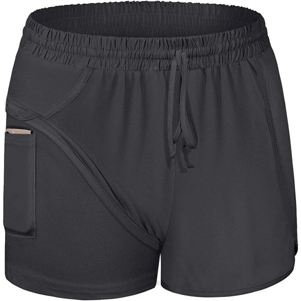 Blevonh Women Yoga Running Shorts 2 in 1 Workout Athletic Shorts with Pockets S-3XL