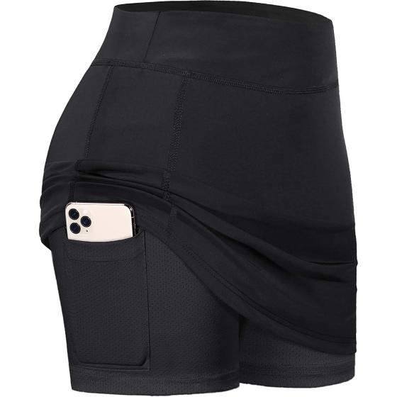 BLEVONH Women Tennis Skirts Inner Shorts Elastic Sports Golf Skorts with Pockets