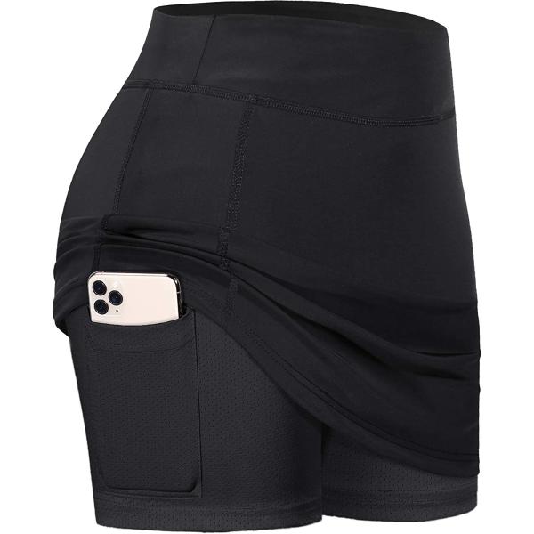 BLEVONH Women Tennis Skirts Inner Shorts Elastic Sports Golf Skorts with Pockets