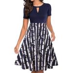 IHOT Women's Vintage Floral Flared A-Line Swing Casual Party Dresses with Pockets