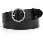 WERFORU Women Casual Dress Belt Fashion Leather Belt with O Ring Buckle for Jeans Pants