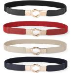WERFORU Women Skinny Belt for Dresses Retro Stretch Ladies Waist Belt Plus Size Set of 4
