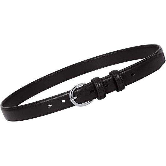 WERFORU Women Leather Belt Skinny Dress Belt for Jeans Pants with Silver Buckle
