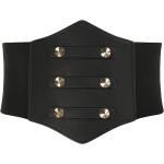 GRACE KARIN Women's PU Leather Belt Rivets Wide Waist Stretch Waistband Steampunk Button up Corset Belts