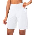 SANTINY Bermuda Shorts for Women with Zipper Pocket Womens High Waisted Long Shorts for Running Workout Athletic