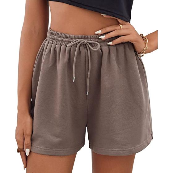 EFAN Womens Sweat Shorts Summer Casual Comfy High Waisted Lounge Shorts Drawstring Cotton Shorts with Pockets 2023