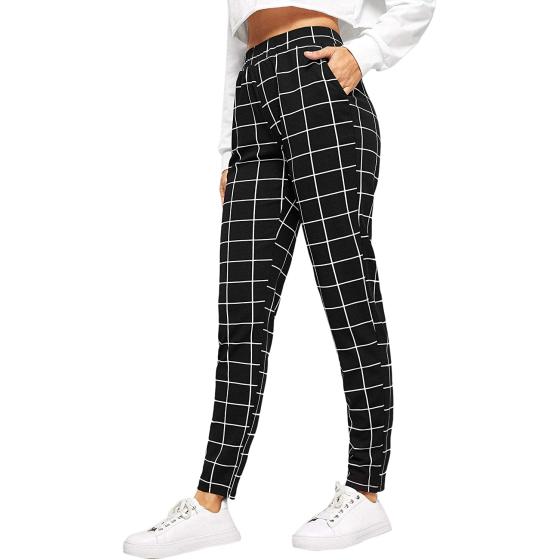 SweatyRocks Women's Pants Casual High Waist Skinny Leggings Stretchy Work Pants