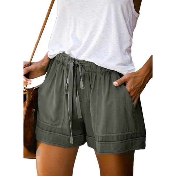 Acelitt Women Comfy Drawstring Casual Elastic Waist Pocketed Shorts,S-3XL