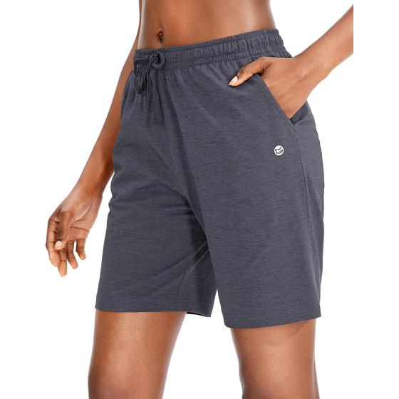 G Gradual Women's Bermuda Shorts Jersey Shorts with Deep Pockets 7" Long Shorts for Women Lounge Walking Athletic