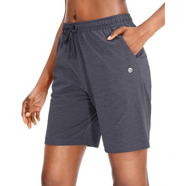 G Gradual Women's Bermuda Shorts Jersey Shorts with Deep Pockets 7" Long Shorts for Women Lounge Walking Athletic