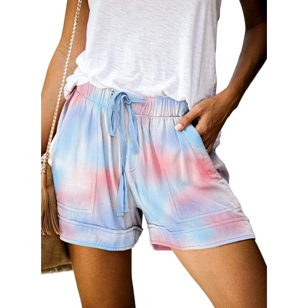 Womens Comfy Drawstring Casual Elastic Waist Pocketed Loose Fit Shorts Plus Size