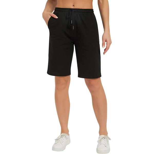 Stelle Women's 7"/ 10" Bermuda Shorts Long Comfy Cotton Sweat Shorts Summer Knee Length Lounge Shorts with Deep Pockets