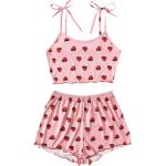 SweatyRocks Women's Summer Strawberry Print Cami Top and Shorts Sleepwear Pajamas Set