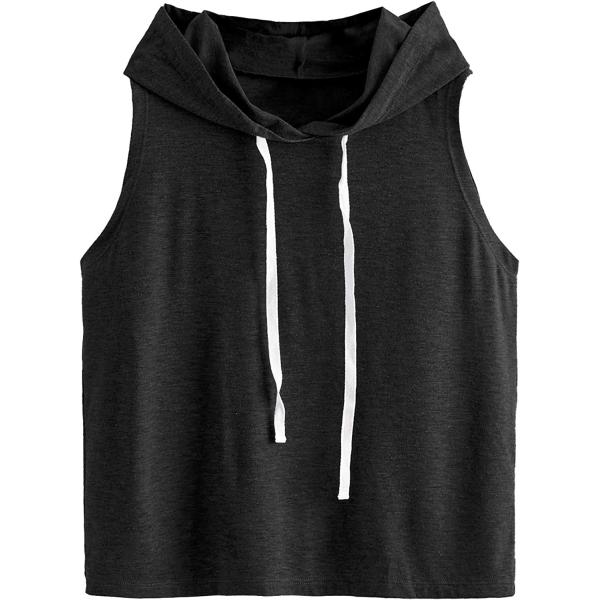 SweatyRocks Women's Summer Sleeveless Hooded Tank Top T-Shirt for Athletic Exercise Relaxed Breathable