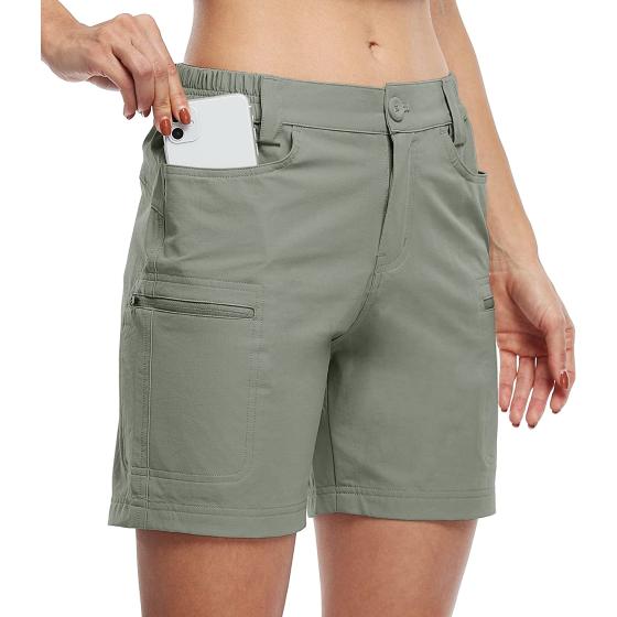 Willit Women's Hiking Cargo Shorts Stretch Golf Active Shorts Outdoor Summer Shorts with Pockets Water Resistant