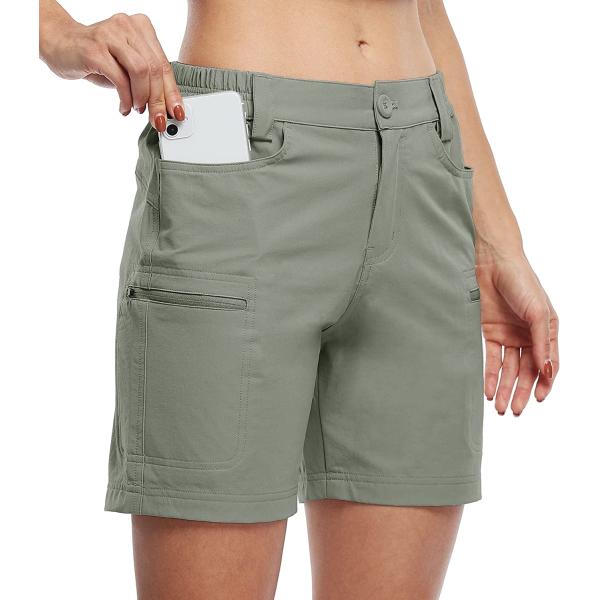 Willit Women's Hiking Cargo Shorts Stretch Golf Active Shorts Outdoor Summer Shorts with Pockets Water Resistant