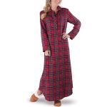 PajamaGram Long Flannel Nightgown - Women Nightgown, Plaid