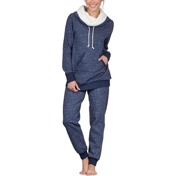 PajamaGram Womens Pajama Sets - Winter Pajamas For Women, Shearling Rollneck
